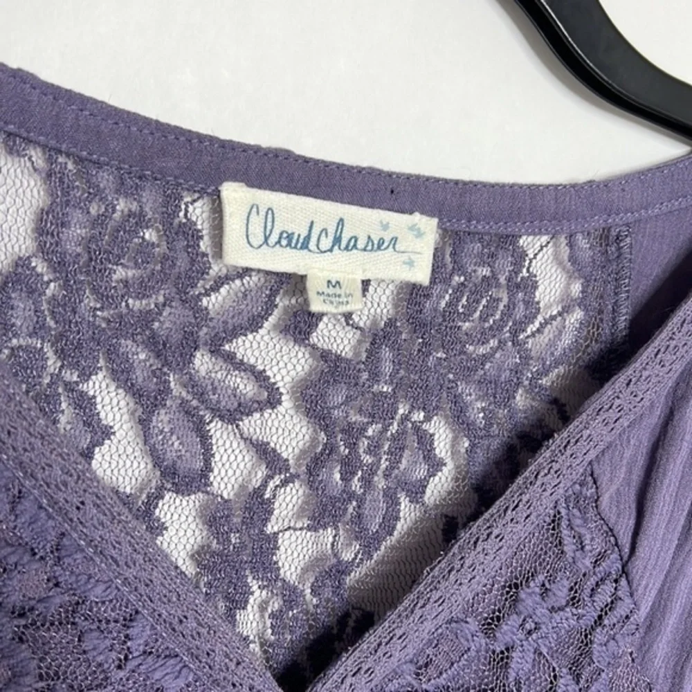 CLOUD CHASER WOMANS DARK LAVENDER BLOUSE SIZE MEDIUM AND MYSTIC EYELASHES